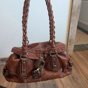 Francesco Biasia brown leather satchel